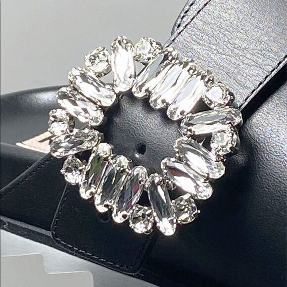 Roger Vivier Slidy Crystal-buckled Leather Backless Loafers size 37 - Picture 11 of 14